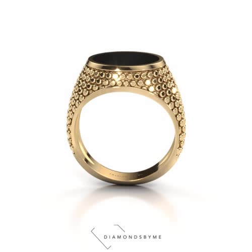 Image of Signet ring Zachary 2 585 rose gold Onyx 12 mm