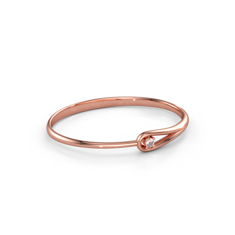 Immagine di Bracciale rigido Zara 585 oro rosa Morganite champagne 4 mm