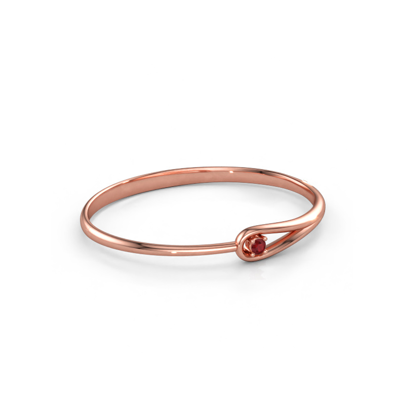 Immagine di Bracciale rigido Zara 585 oro rosa Rubino 4 mm