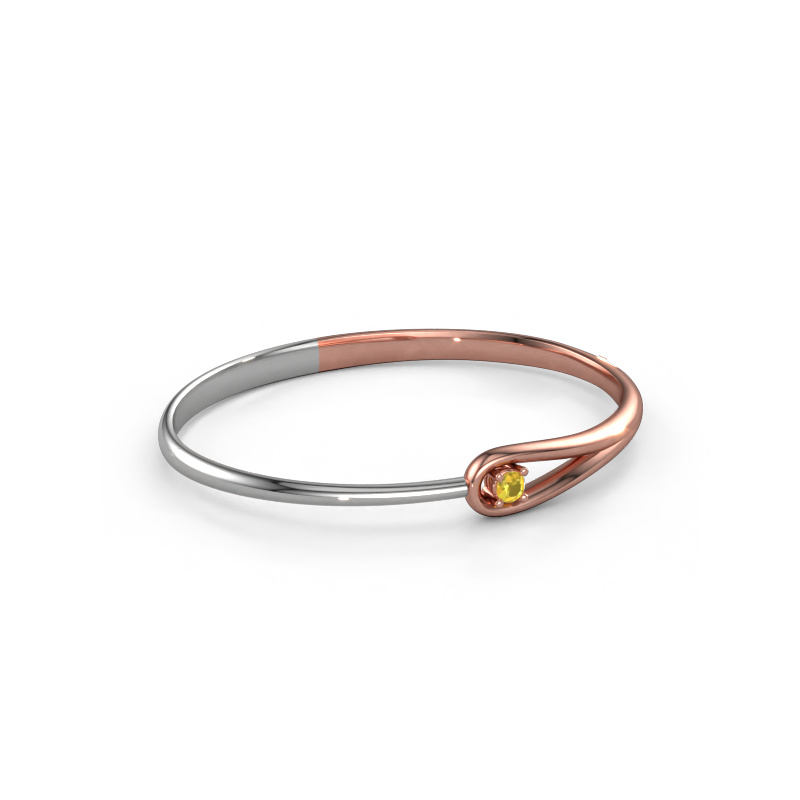 Image of Bangle Zara 585 rose gold Yellow sapphire 4 mm