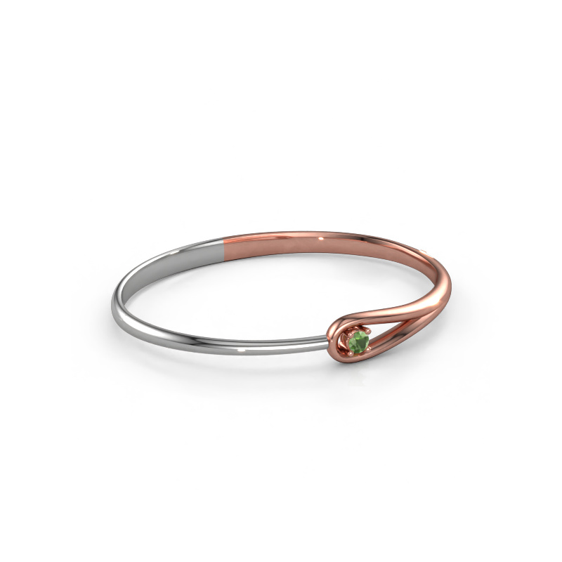 Image of Bangle Zara 585 rose gold Tourmaline green 4 mm