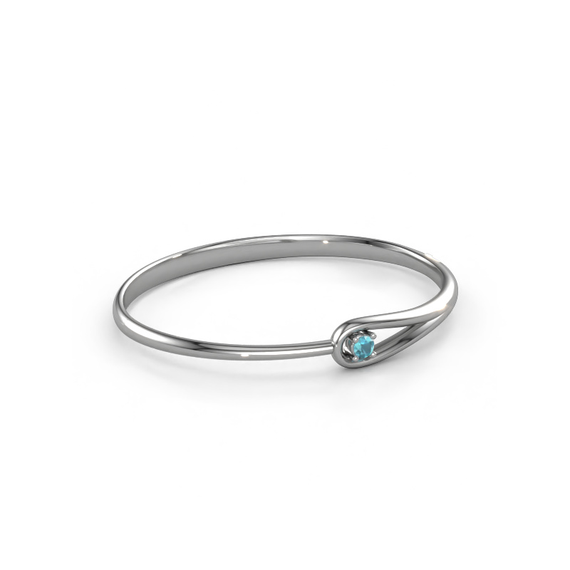 Image of Bangle Zara 585 white gold Blue topaz 4 mm
