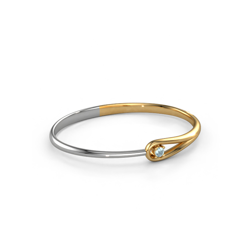 Bild von Armreif Zara 585 Gold Aquamarin 4 mm