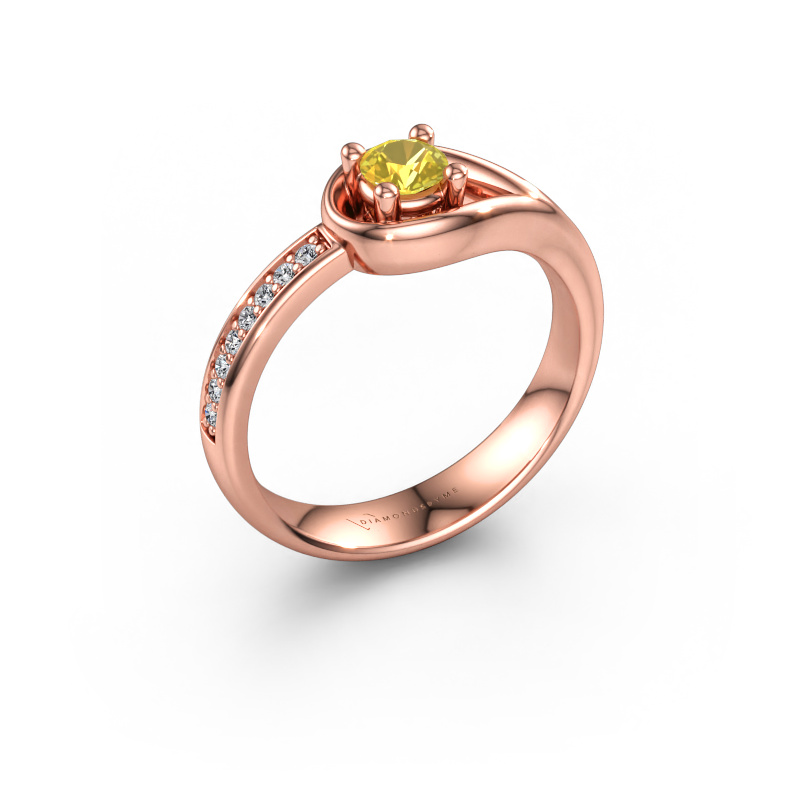 Bild av Ring Zara 585 roséguld Gul safir 4 mm
