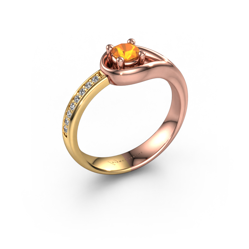 Bild von Ring Zara 585 Roségold Citrin 4 mm