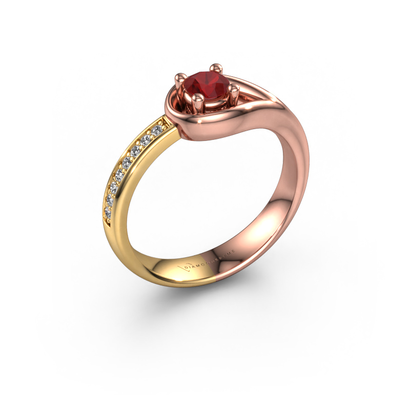 Image of Ring Zara 585 rose gold Ruby 4 mm