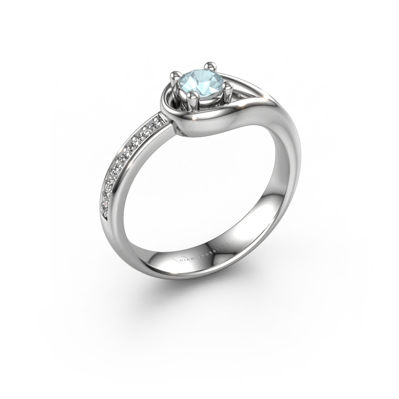 Image of Ring Zara 950 platinum Aquamarine 4 mm