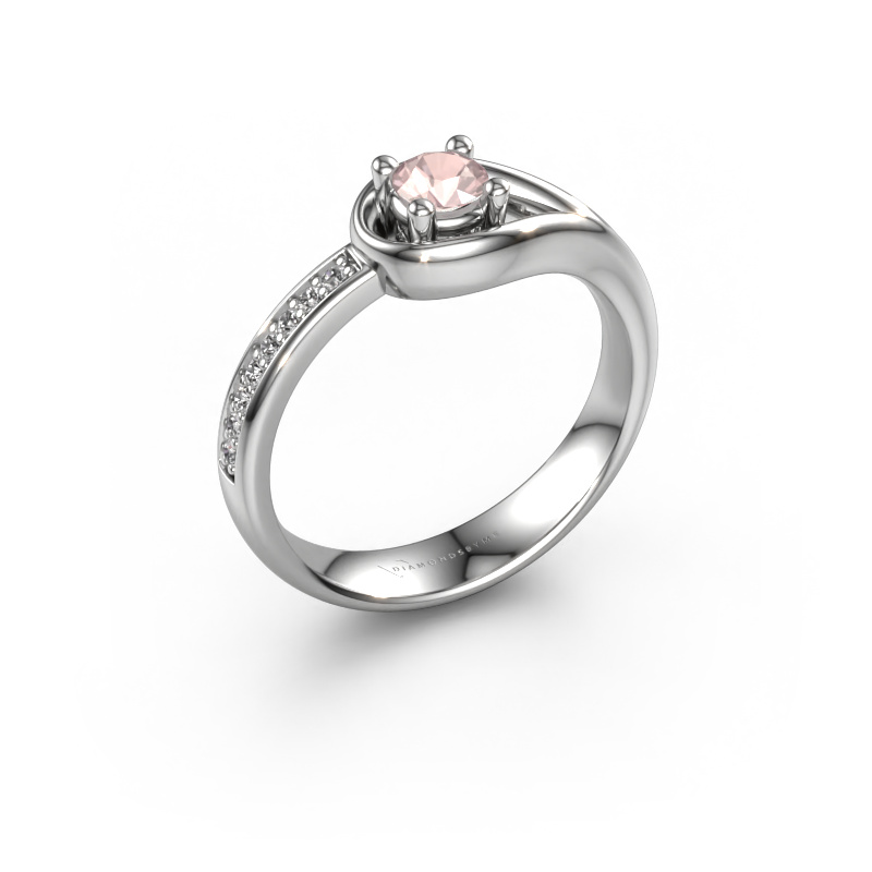Image of Ring Zara 950 platinum Morganite champagne 4 mm