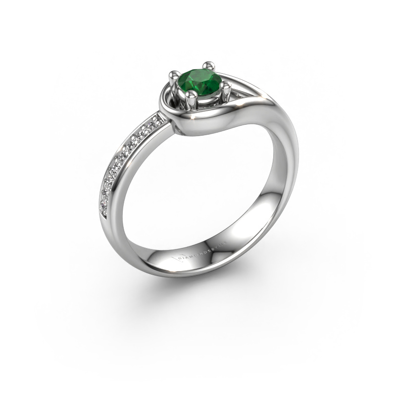 Image of Ring Zara 950 platinum Emerald 4 mm