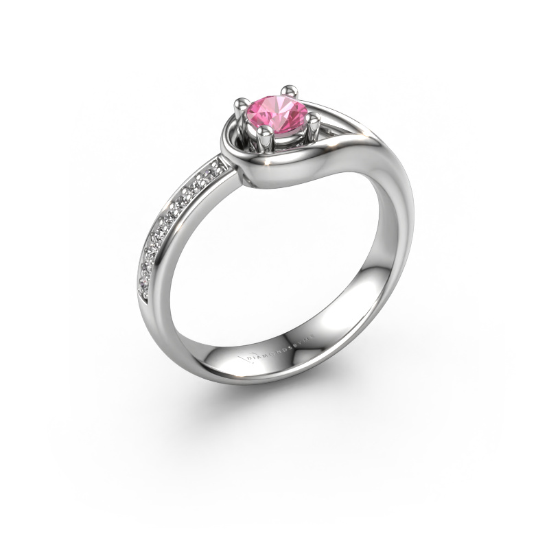 Bild von Ring Zara 950 Platin Pink Saphir 4 mm