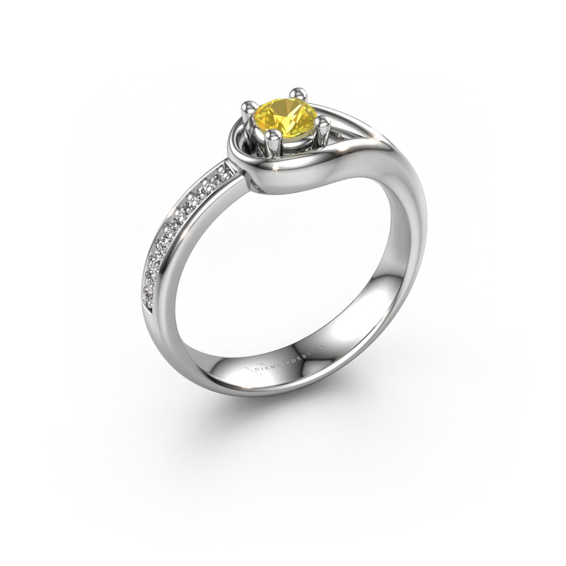 Image of Ring Zara 950 platinum Yellow sapphire 4 mm