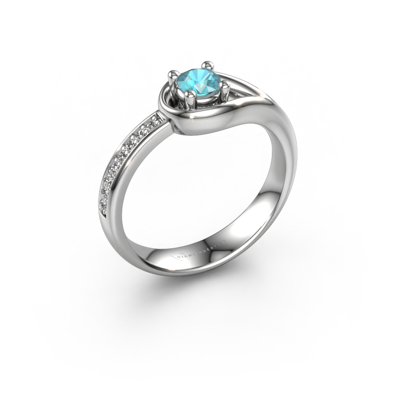 Bild von Ring Zara 950 Platin Blau Topas 4 mm