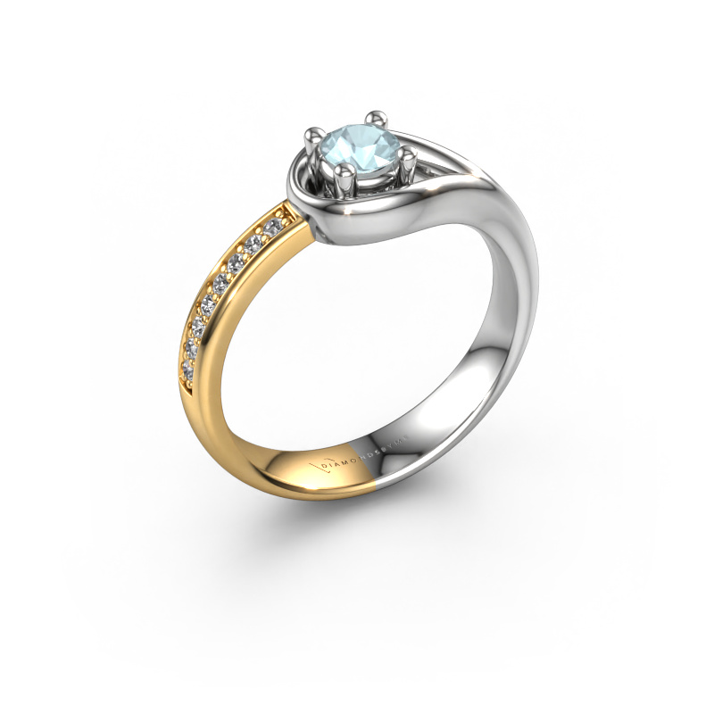 Image of Ring Zara 585 white gold Aquamarine 4 mm