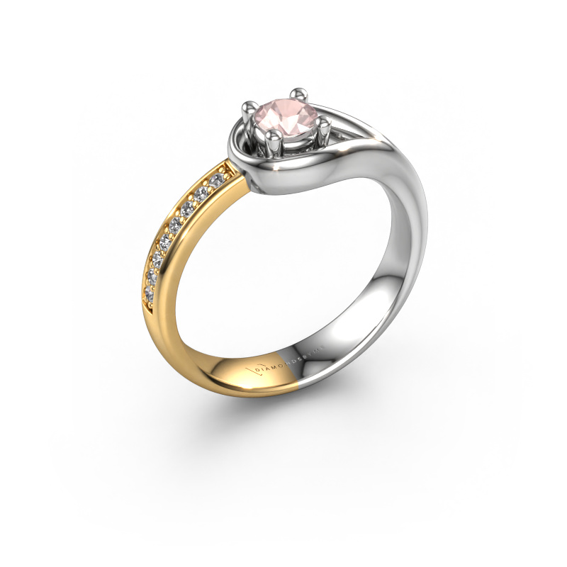 Image of Ring Zara 585 white gold Morganite champagne 4 mm
