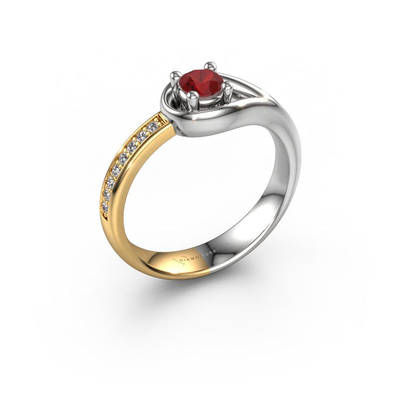 Image of Ring Zara 585 white gold Ruby 4 mm