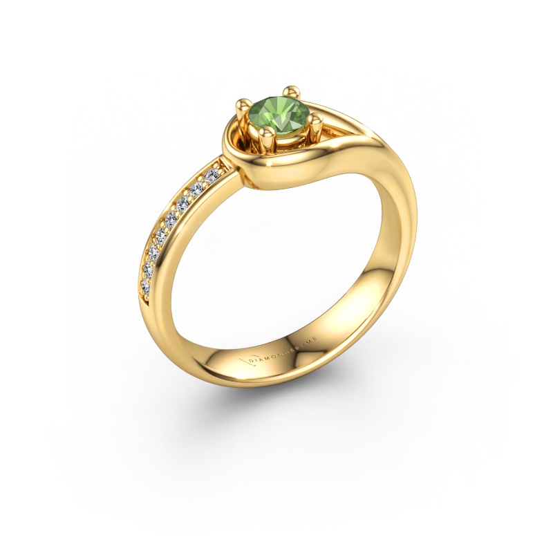 Bild von Ring Zara 585 Gold Turmalin grün 4 mm