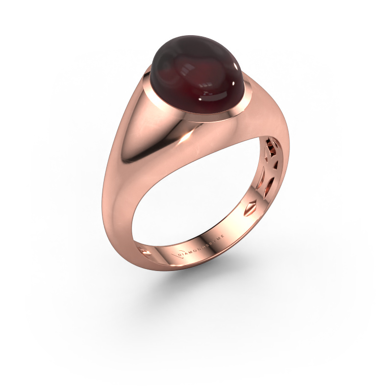 Image de Bague Zaza 585 or rose Grenat 10x8 mm