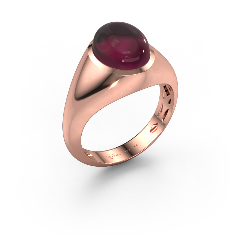 Image de Bague Zaza 585 or rose Rhodolite 10x8 mm