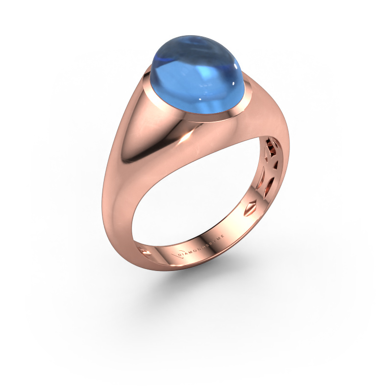 Image of Ring Zaza 585 rose gold Blue topaz 10x8 mm