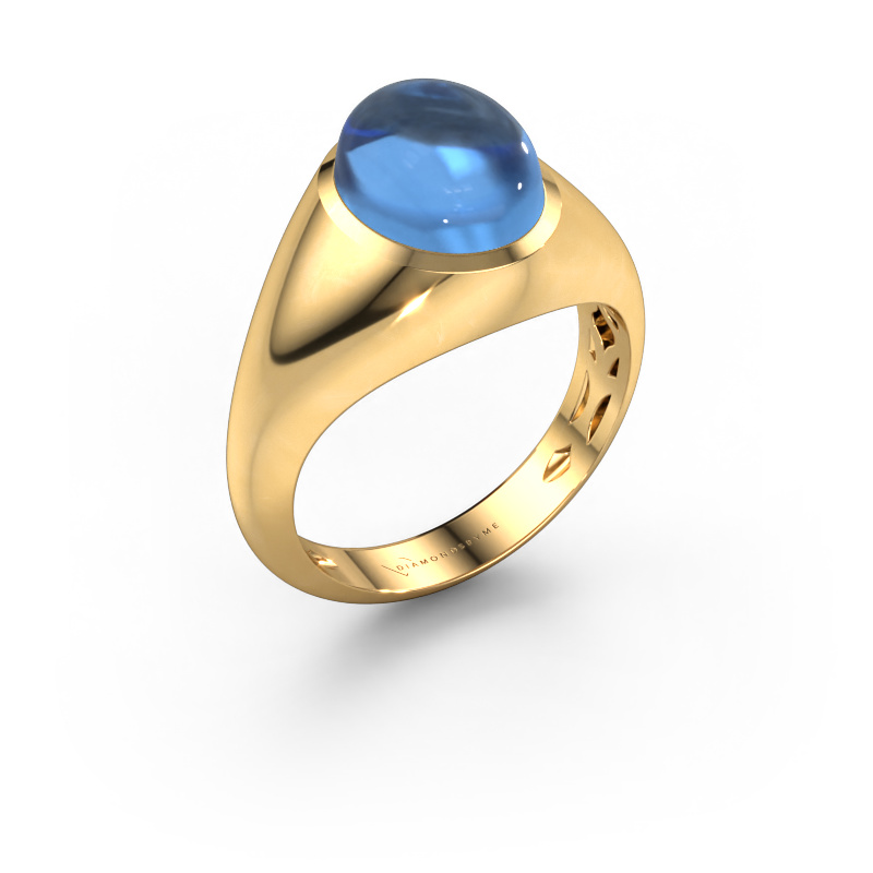 Image de Bague Zaza 585 or jaune Topaze bleue 10x8 mm