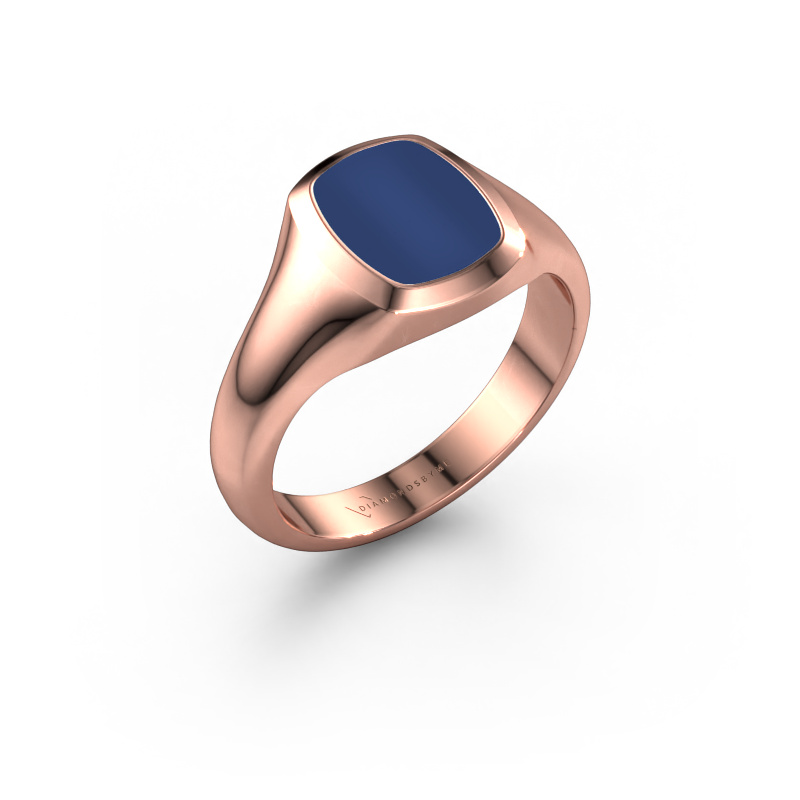 Image de Chevalière Zelda 585 or rose Lapis lazuli 10x8 mm