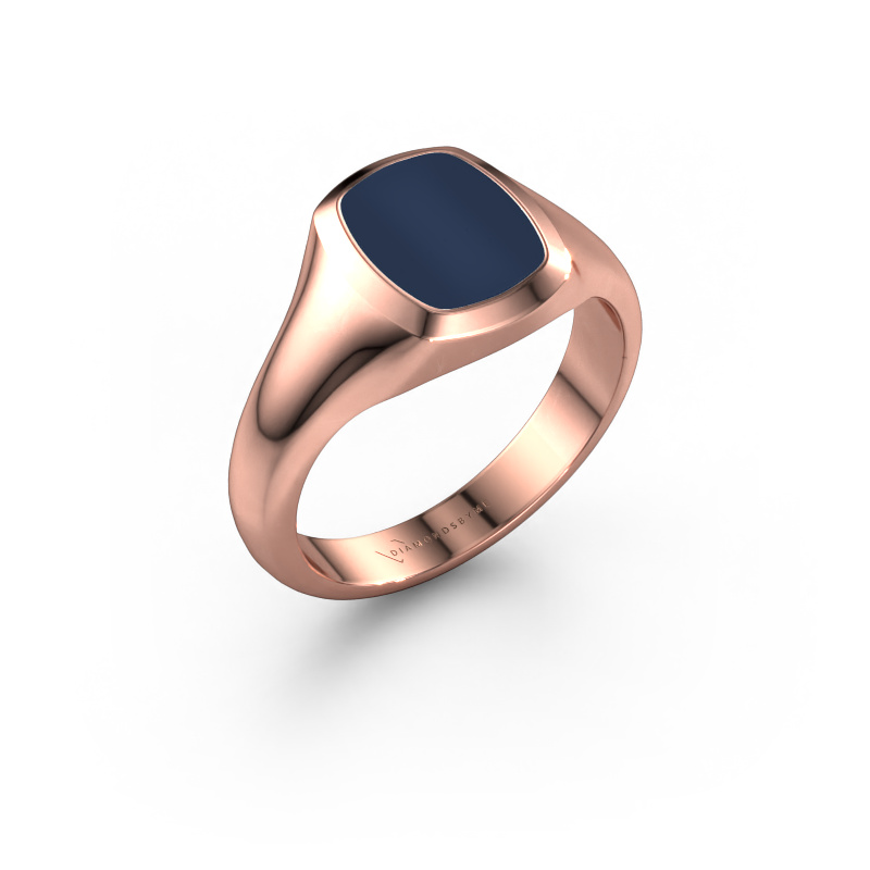 Image of Signet ring Zelda 585 rose gold Dark blue sardonyx 10x8 mm