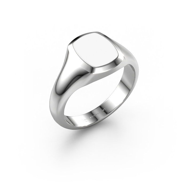 Bild von Siegelring Zelda 950 Platin Weiße Emaille 10x8 mm