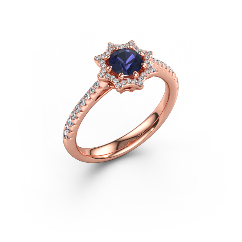 Bild av Förlovningsring Zena 585 roséguld Safir 5 mm
