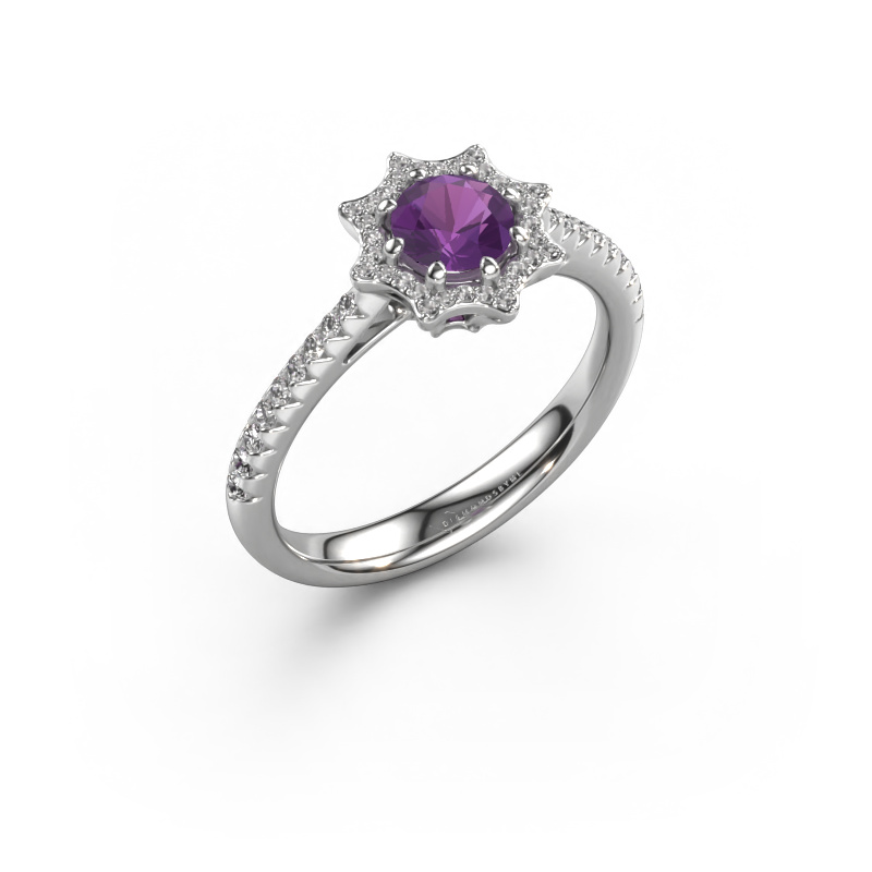 Image of Engagement ring Zena 950 platinum Amethyst 5 mm
