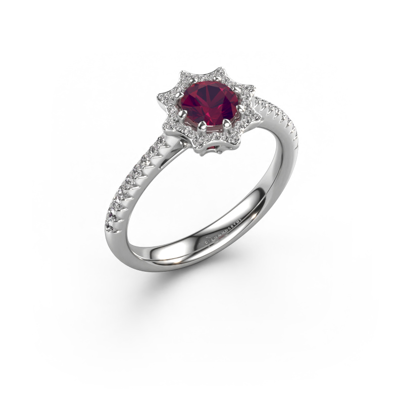 Image of Engagement ring Zena 950 platinum Rhodolite 5 mm