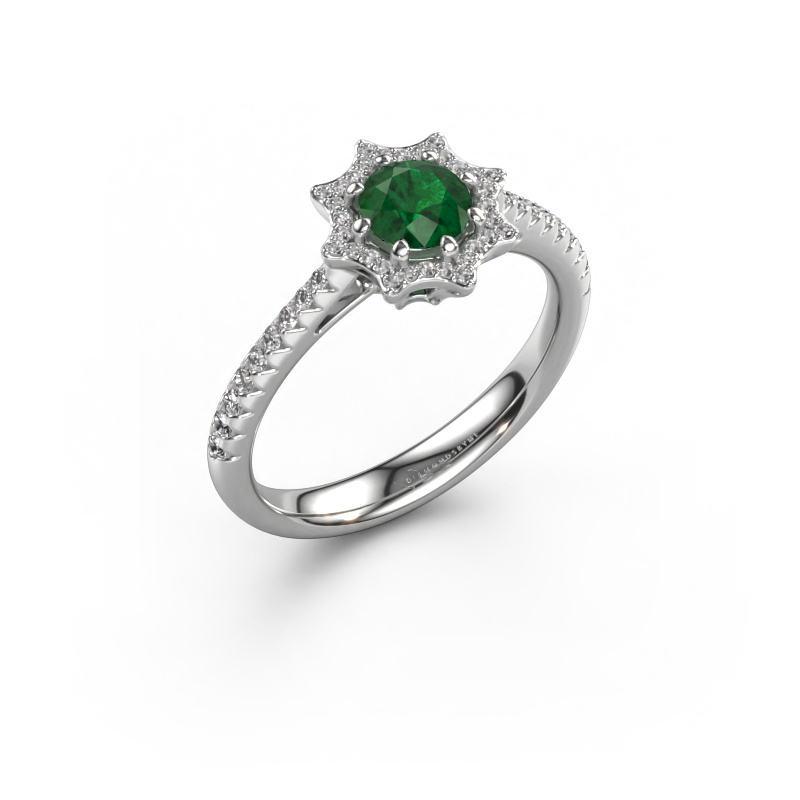 Image of Engagement ring Zena 950 platinum Emerald 5 mm