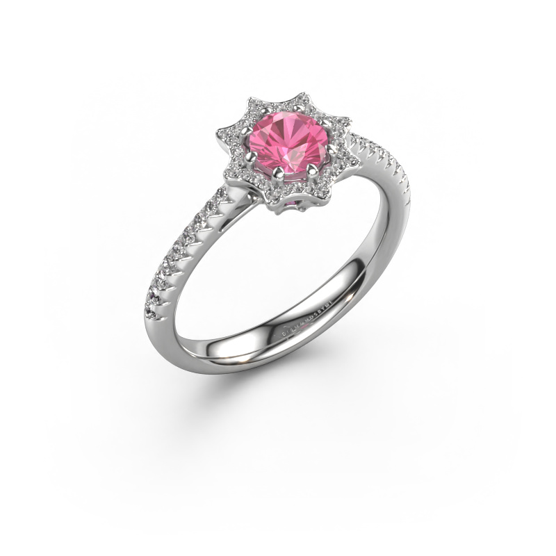 Image of Engagement ring Zena 950 platinum Pink sapphire 5 mm