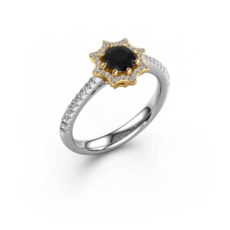 Image of Engagement ring Zena 585 white gold Black diamond 0.830 crt