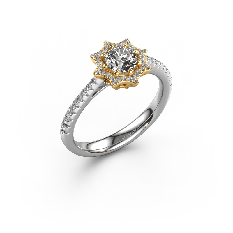 Image of Engagement ring Zena 585 white gold Custom diamond 5 mm