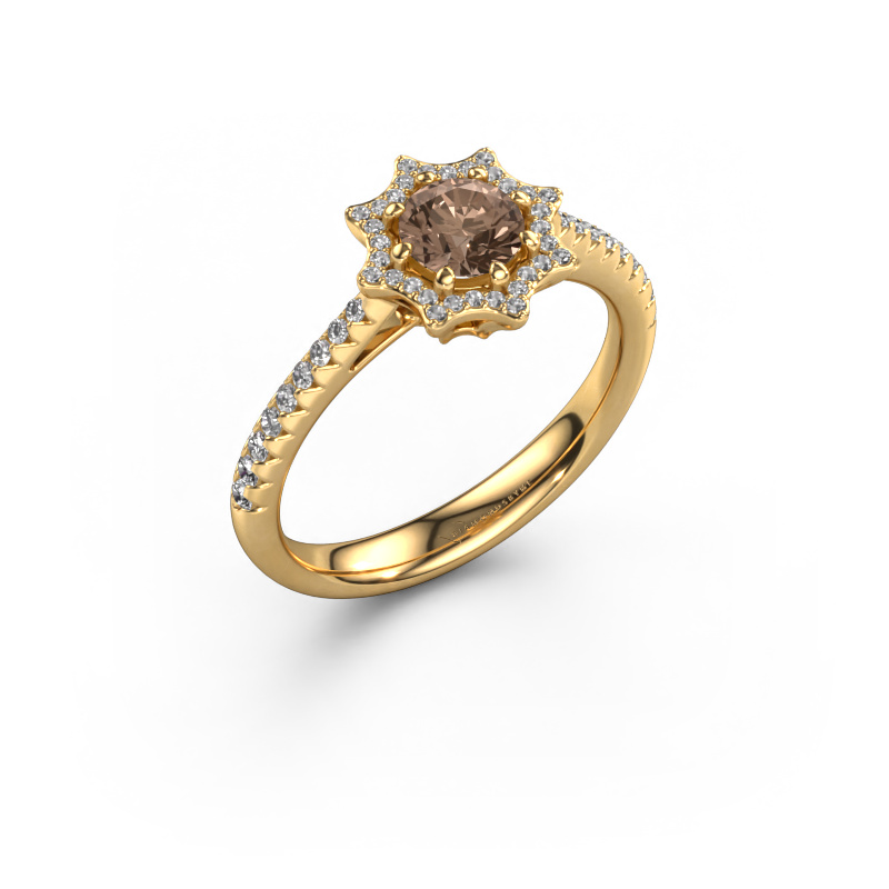Image de Bague de fiançailles Zena 585 or jaune Diamant brun 0.730 crt