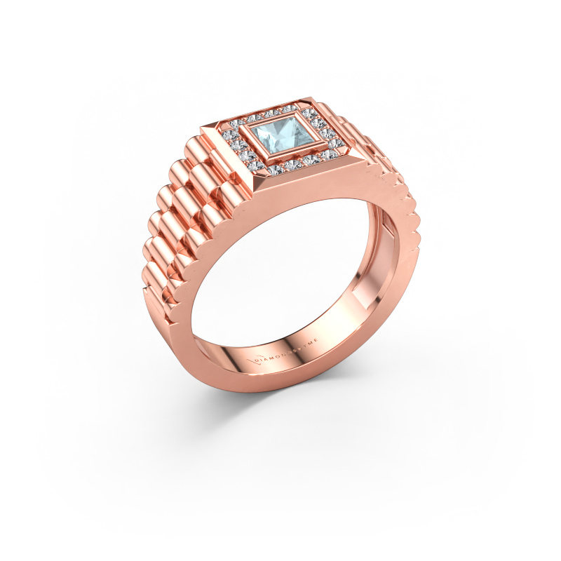 Bild av Herrring Zilan 585 roséguld Akvamarin 4 mm