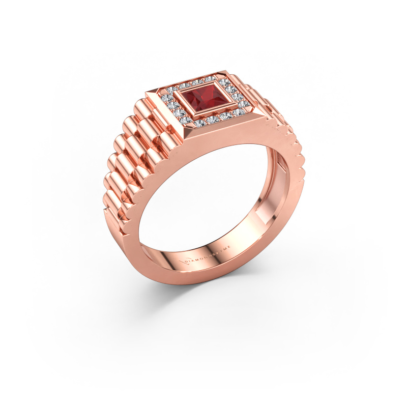 Bild von Herrenring Zilan 585 Roségold Rubin 4 mm