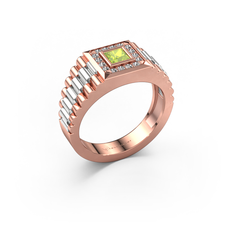 Bild von Herrenring Zilan 585 Roségold Peridot 4 mm
