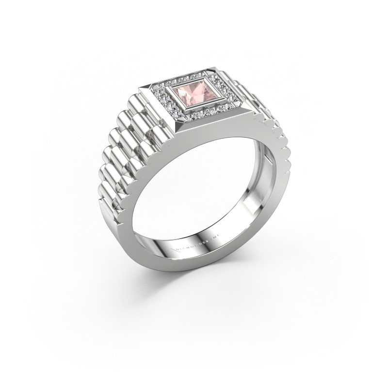 Image of Men's ring Zilan 585 white gold Morganite champagne 4 mm