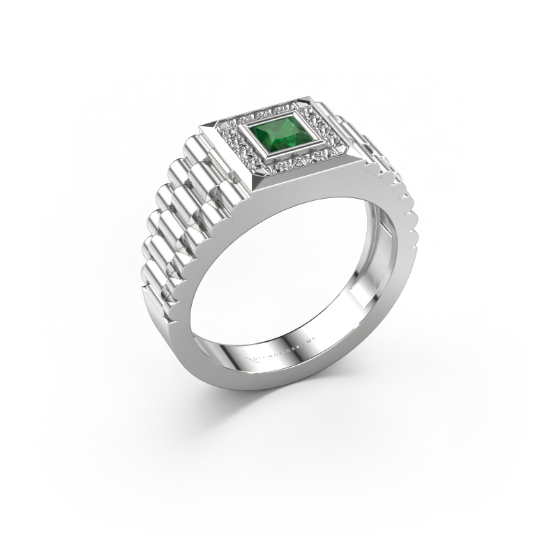 Image of Men's ring Zilan 950 platinum Emerald 4 mm