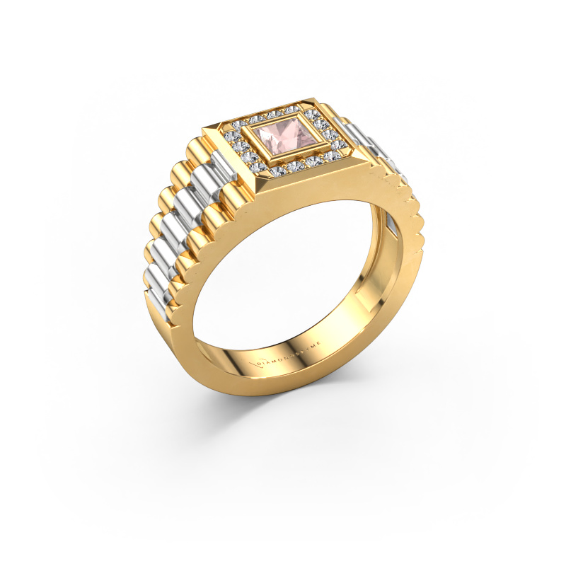 Image of Men's ring Zilan 585 gold Morganite champagne 4 mm