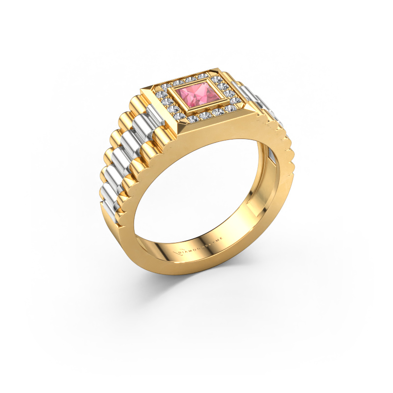 Image of Men's ring Zilan 585 gold Tourmaline pink 4 mm