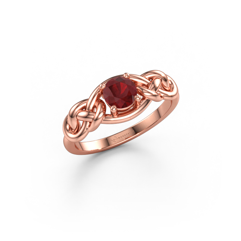 Immagine di Anello Zoe 585 oro rosa Rubino 5 mm