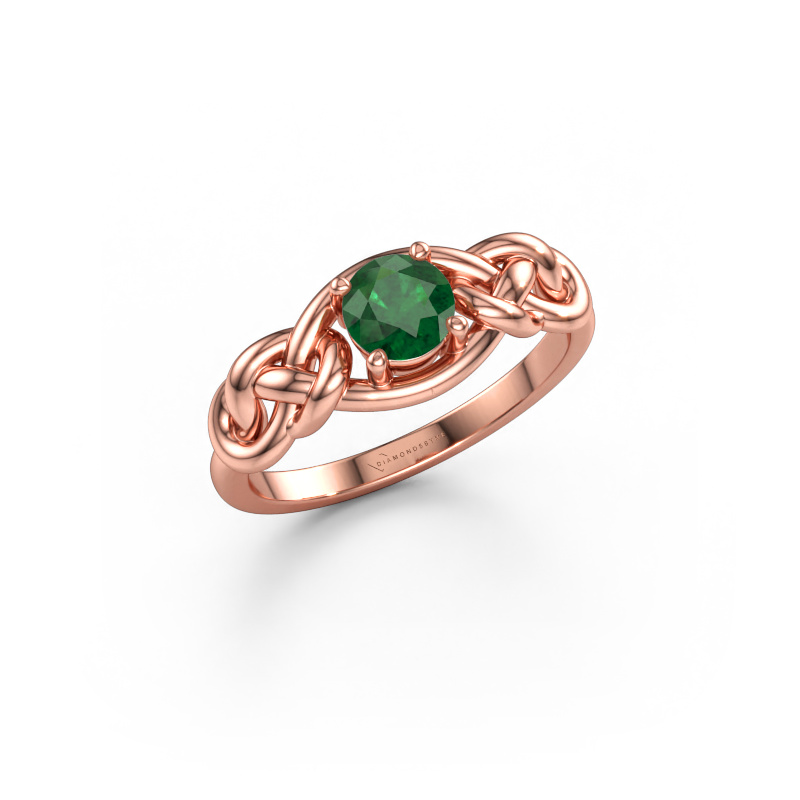 Immagine di Anello Zoe 585 oro rosa Smeraldo 5 mm