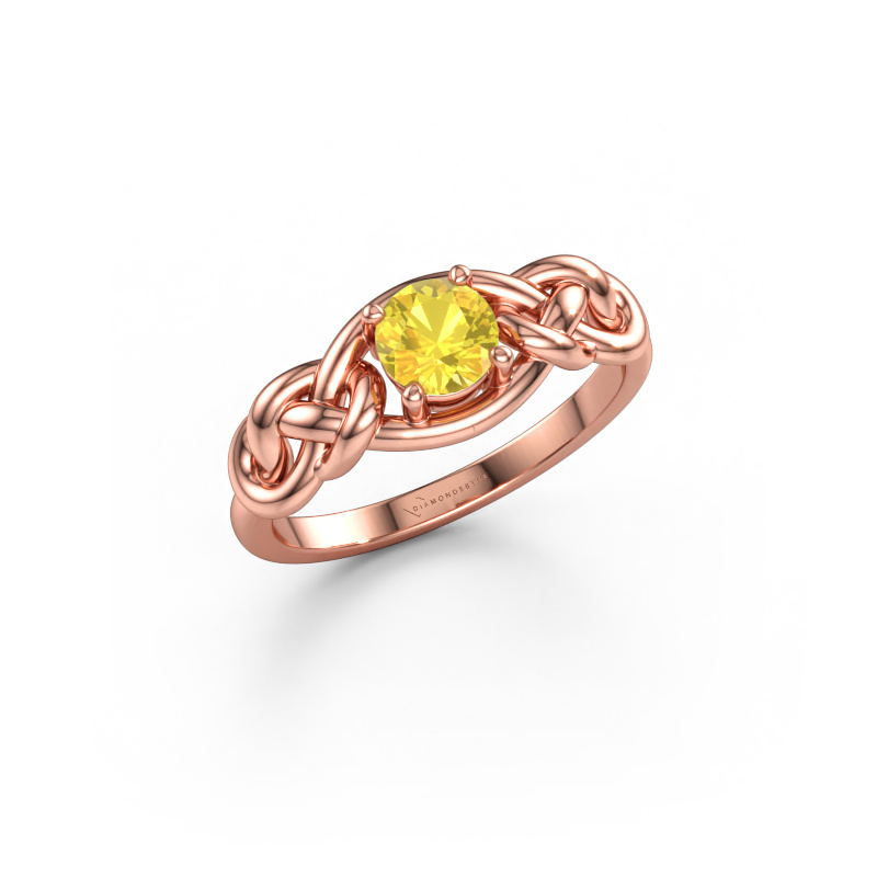 Bild av Ring Zoe 585 roséguld Gul safir 5 mm