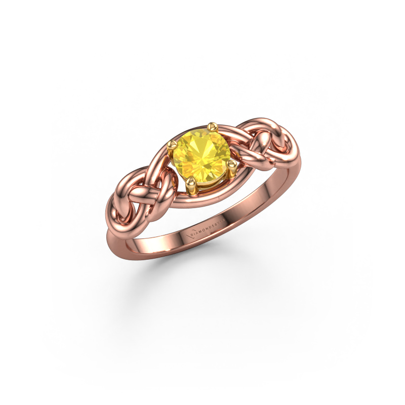 Bild von Ring Zoe 585 Roségold Gelb Saphir 5 mm