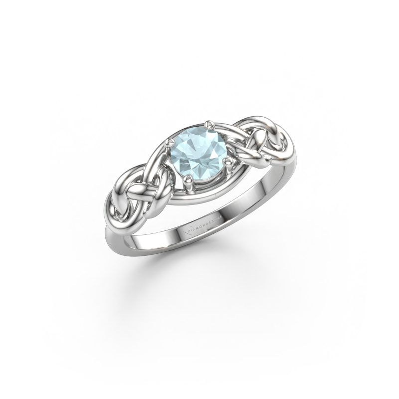 Bild av Ring Zoe 585 vitt guld Akvamarin 5 mm