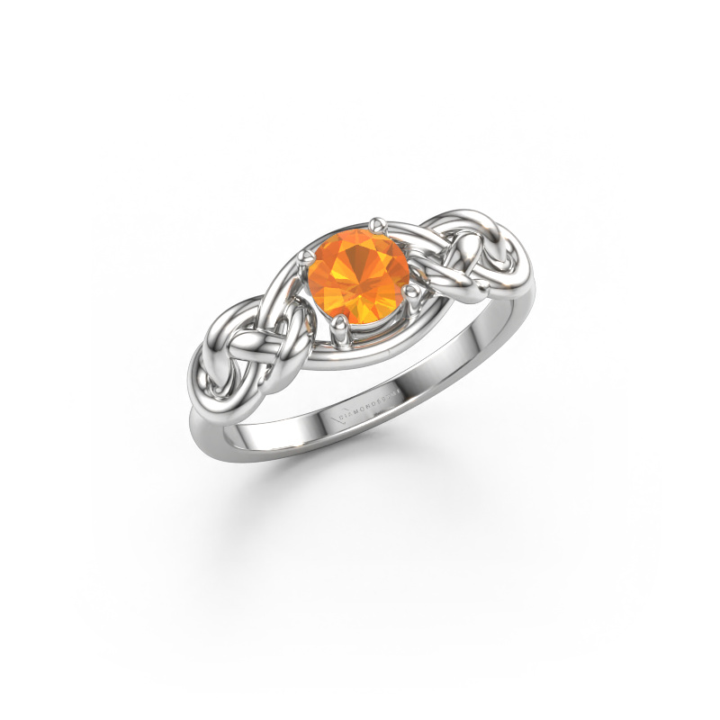 Immagine di Anello Zoe 585 oro bianco Citrino 5 mm