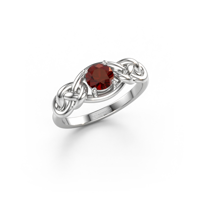 Bild von Ring Zoe 585 Weißgold Granat 5 mm