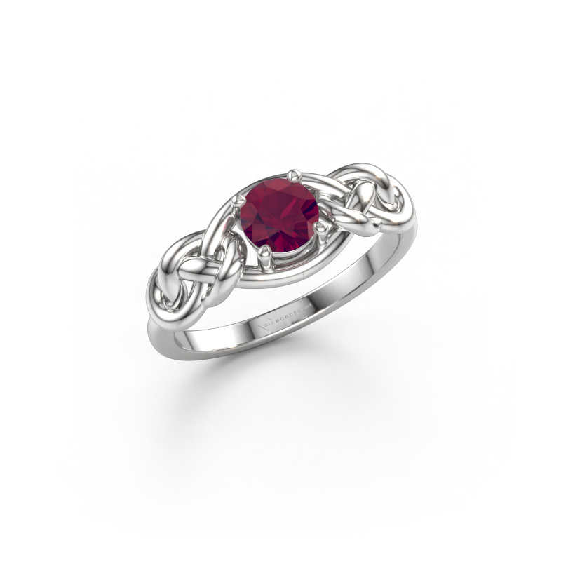 Immagine di Anello Zoe 585 oro bianco Rodolite 5 mm
